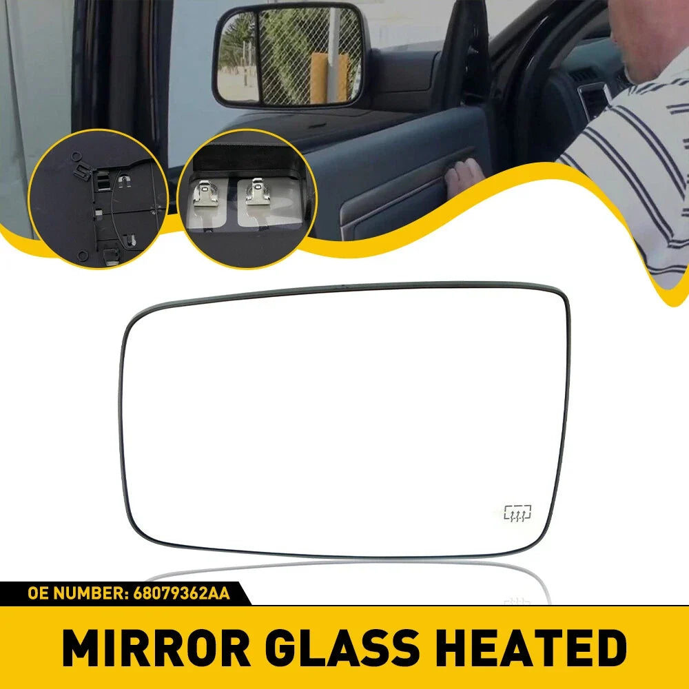 Heated Driver Side Left Rear View Mirror Glass for Dodge Ram Truck (2010–2019)
