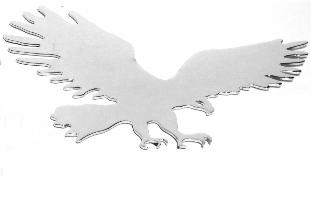 Chrome Metal Tape Mount Cutout Eagle Small Face for Peterbilt Kenworth (94038)