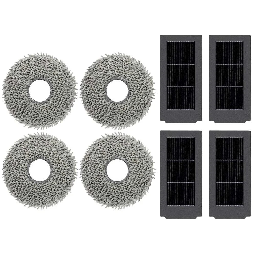 Coarse Floor Cleaning Cloths & Black Filter Mesh for Ecovacs X5