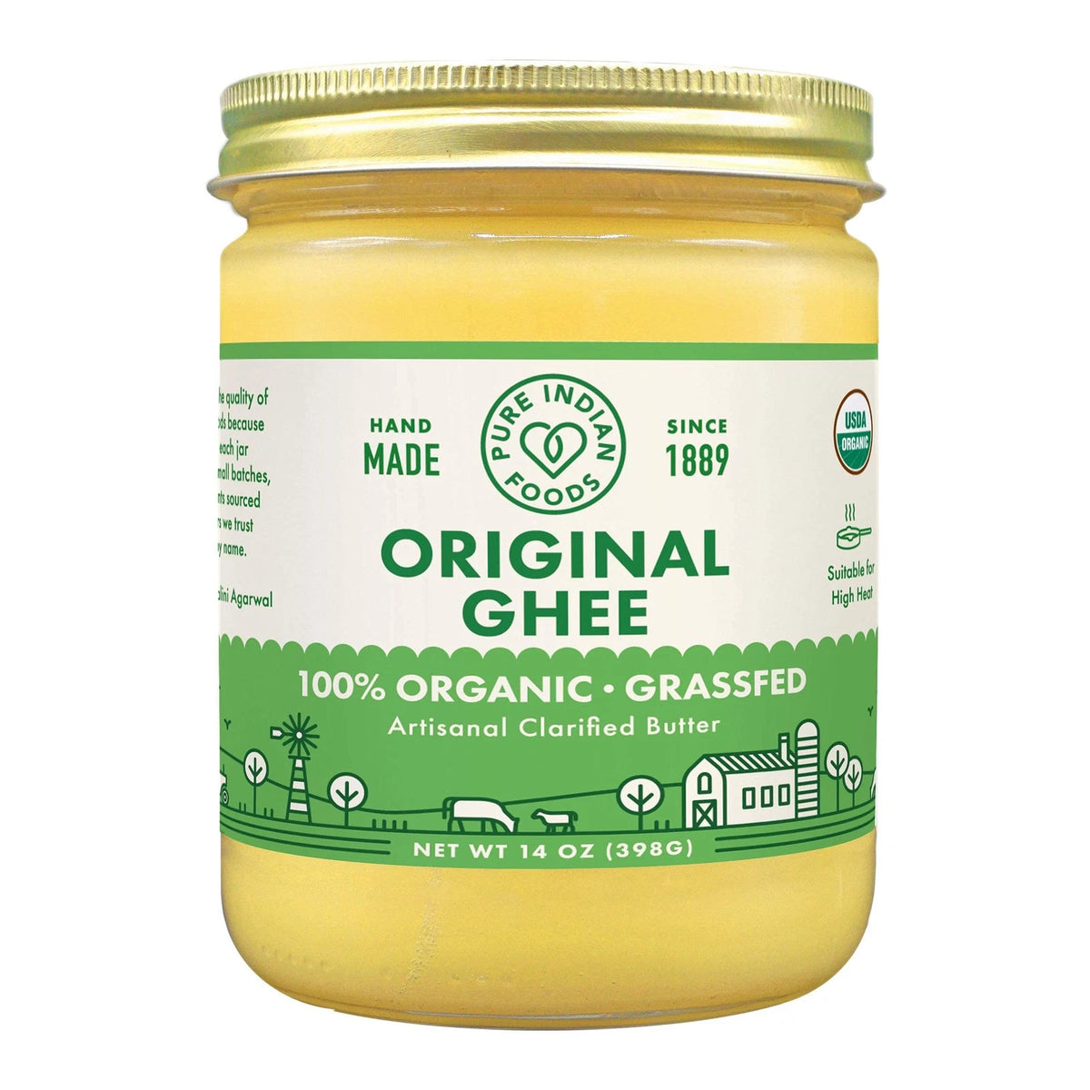 Organic Grass Fed Ghee Clarified Butter 14 oz Cooking Oil