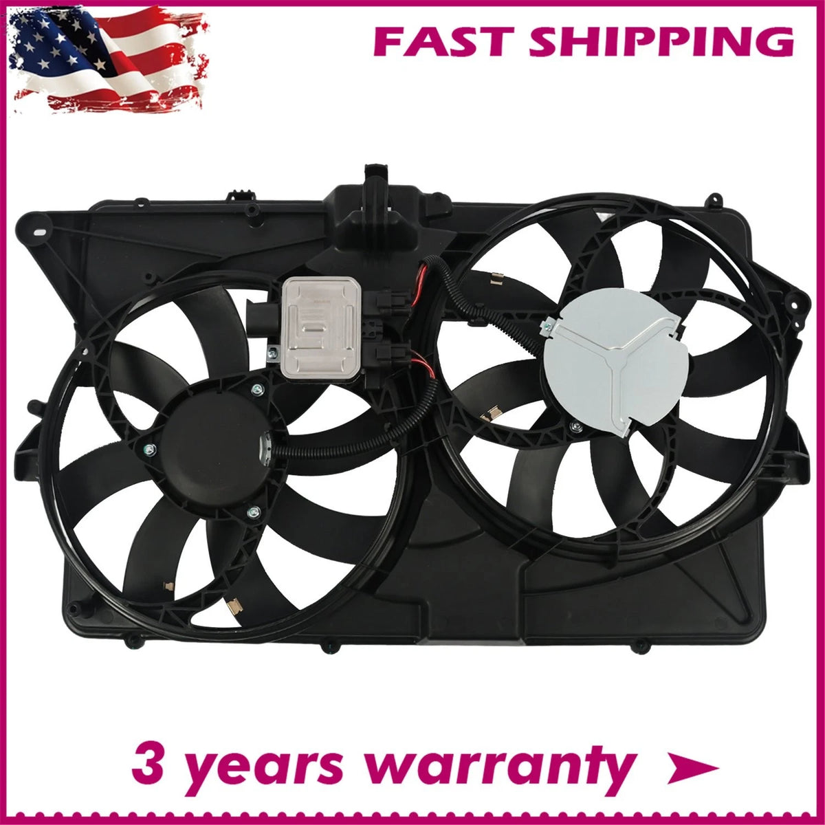 Dual Cooling Fan Assembly for Ford Flex (2009) 621005, 8A8Z8C607C, 8A8Z8C607A