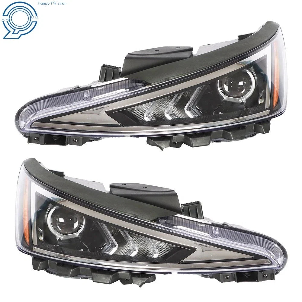 Set of 2 Headlights for Hyundai Elantra (2019–2020) Black Housing Halogen