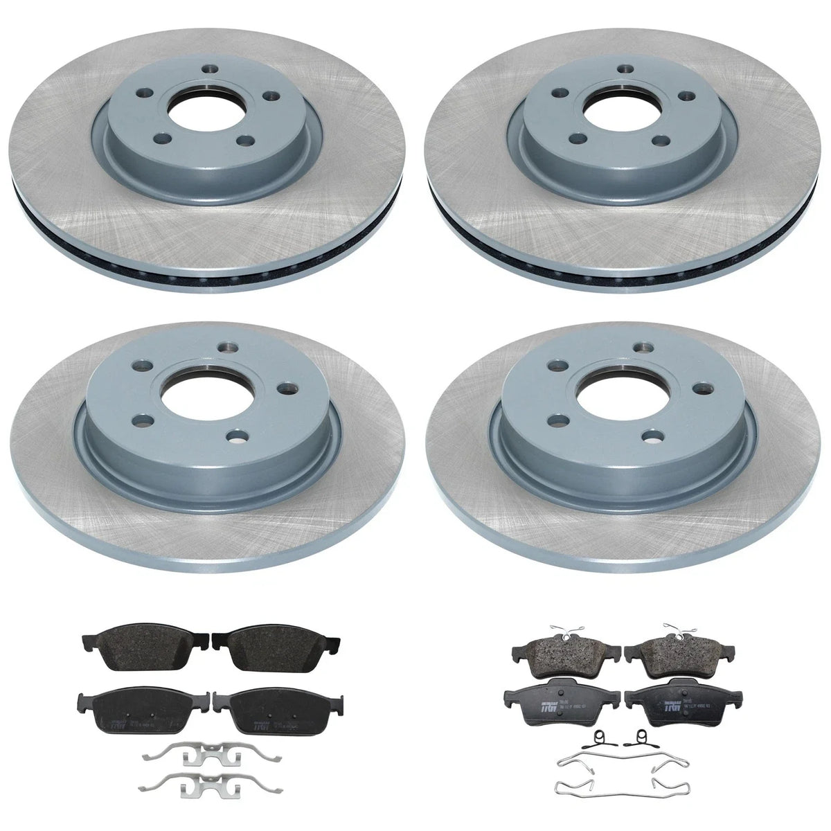 DuraGo Front Rear Rotors & TRW Pro Organic Brake Pads Kit for Ford Focus ST (2013–2018)