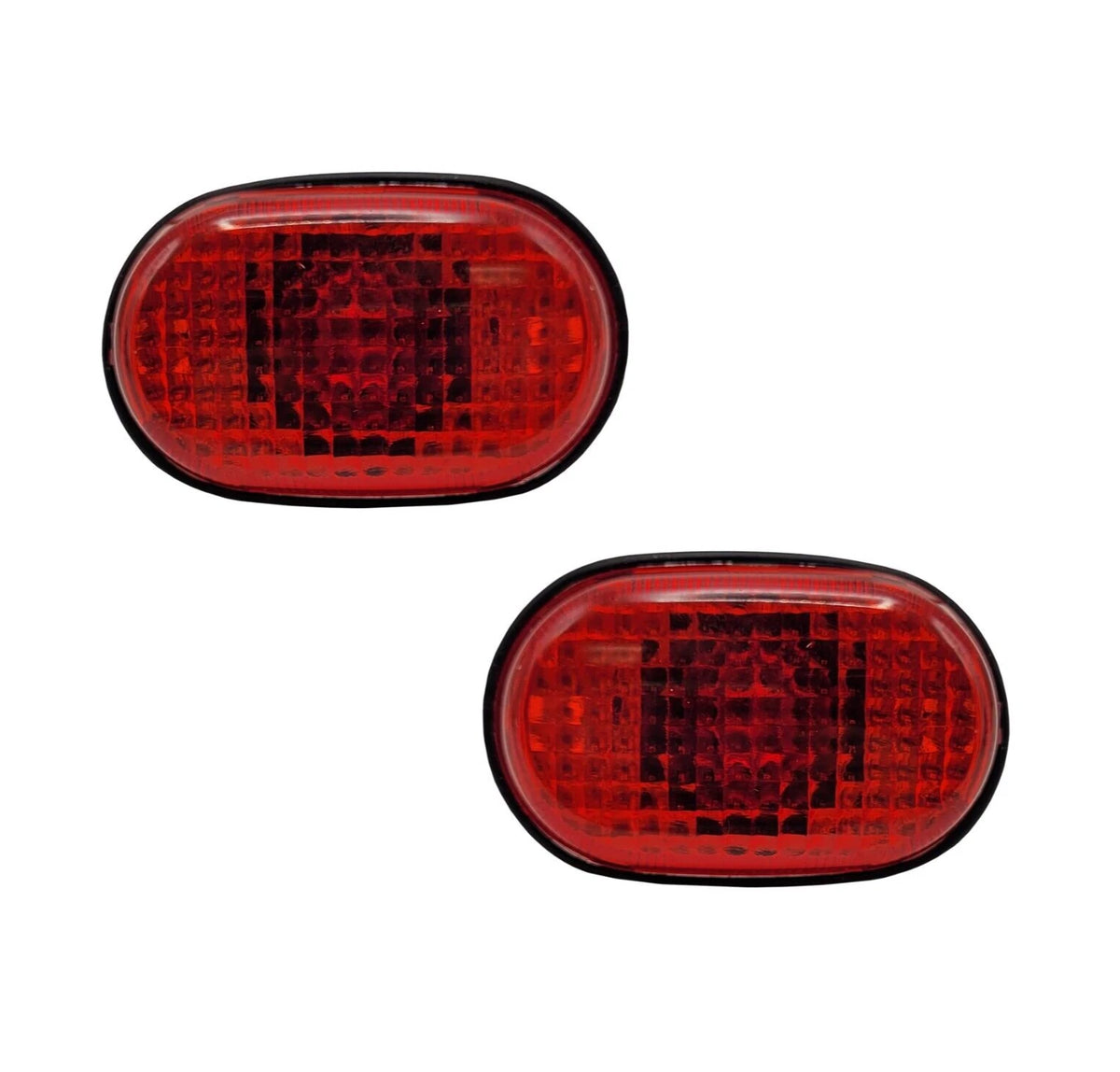 2Pcs Red Oval Side Marker Lights for Trailer RV Truck (M16R)