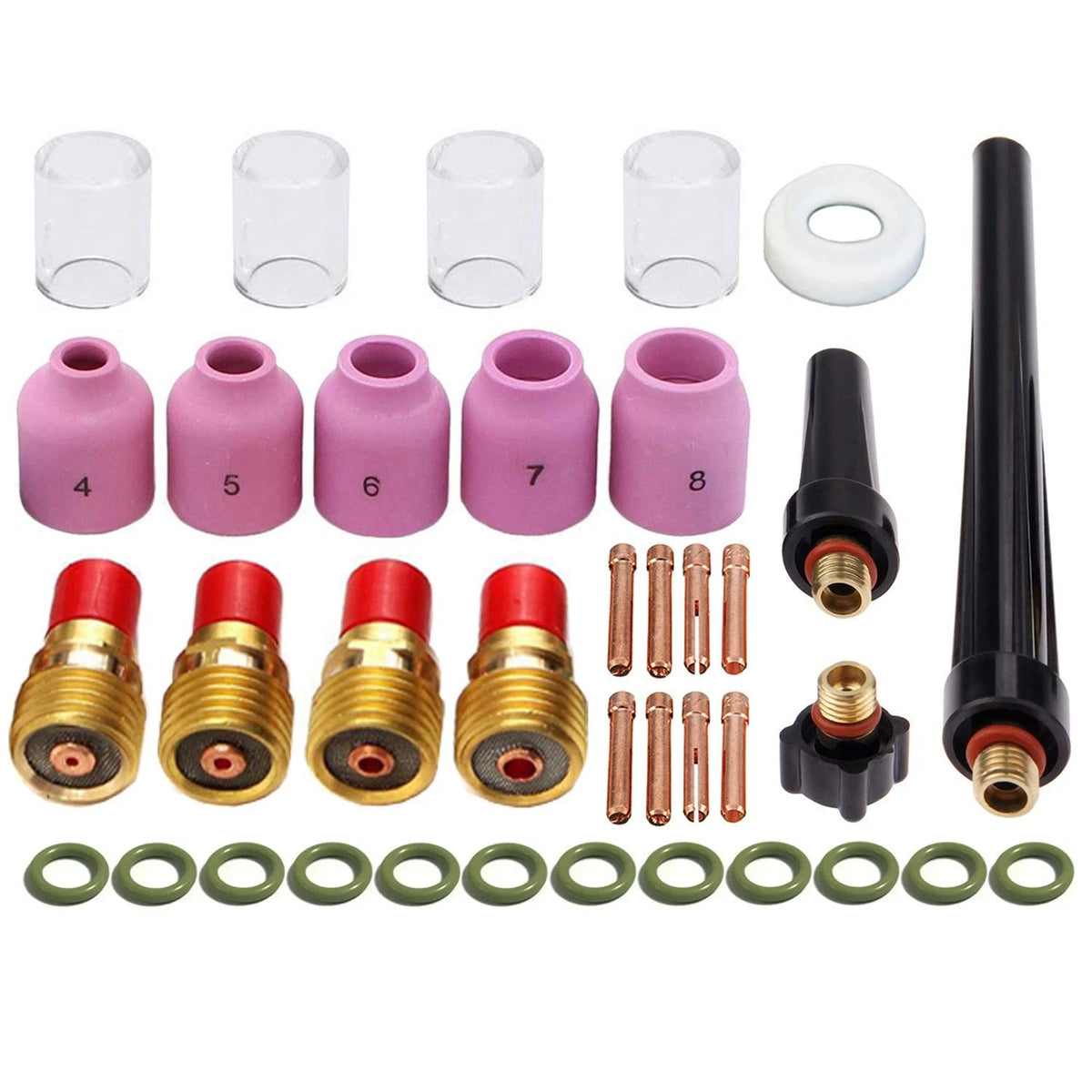 37pcs TIG Welding Torch Gas Lens Kit for DB SR WP 9 20 25