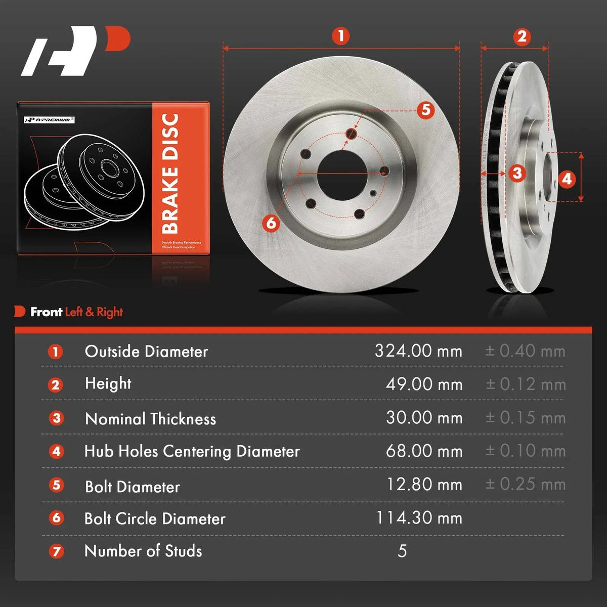 Front Disc Brake Rotor for Nissan 350Z & Infiniti G35 (2003–2008)