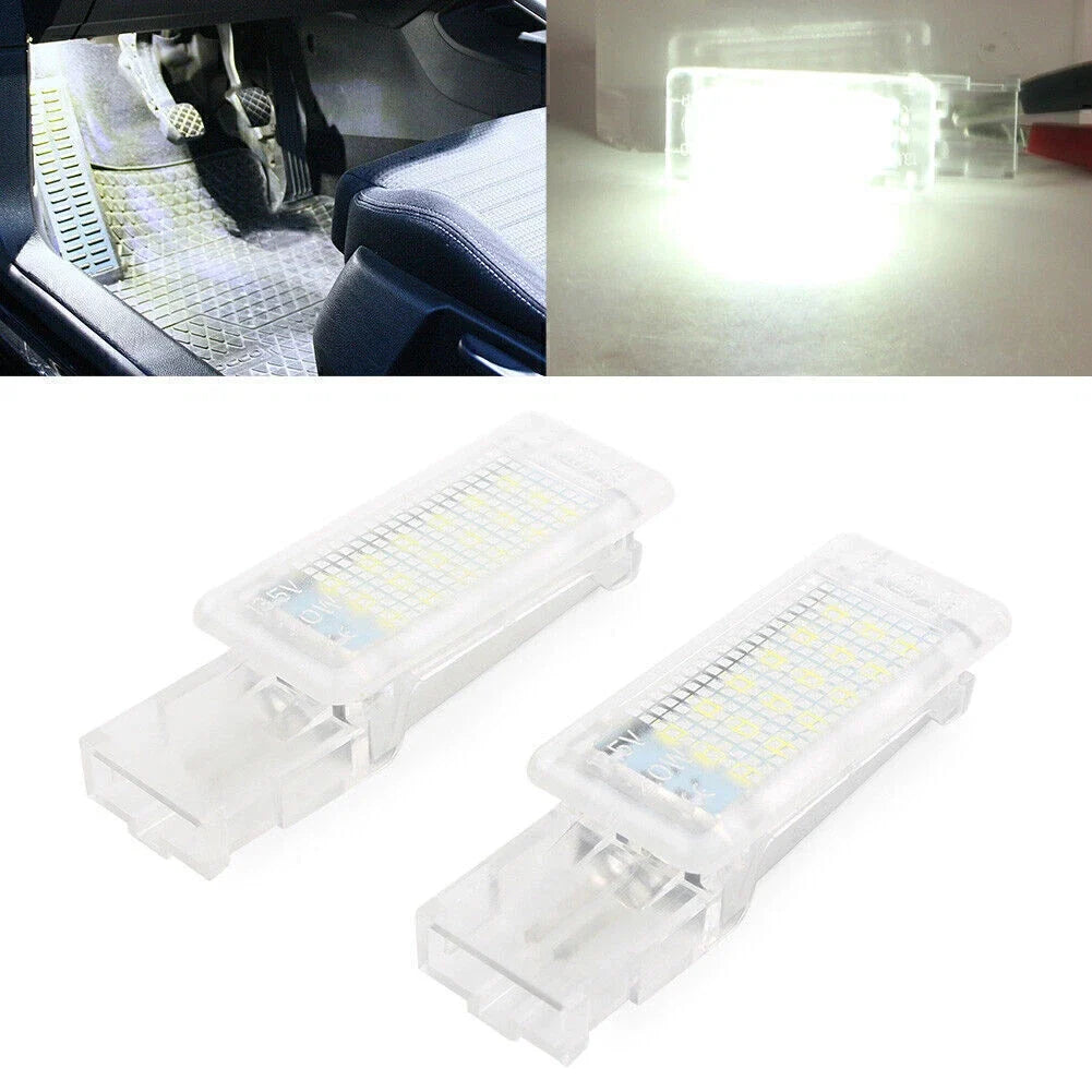 2X White LED Footwell Light Lamp for VW Skoda Passat Jetta