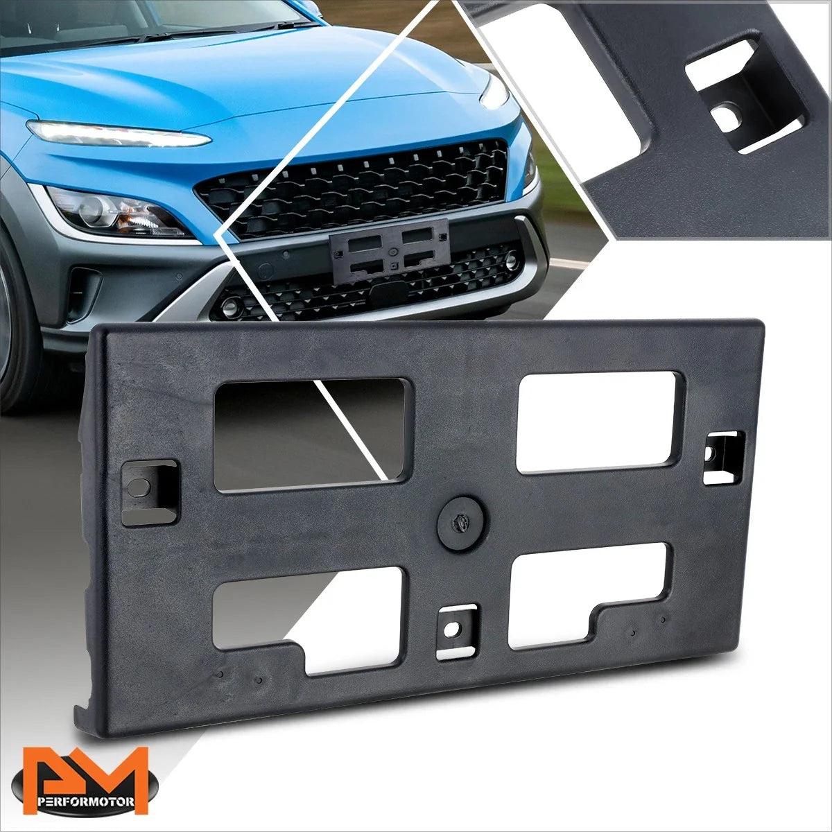 Front Bumper License Plate Tag Mounting Bracket for Hyundai Kona (2018–2021)
