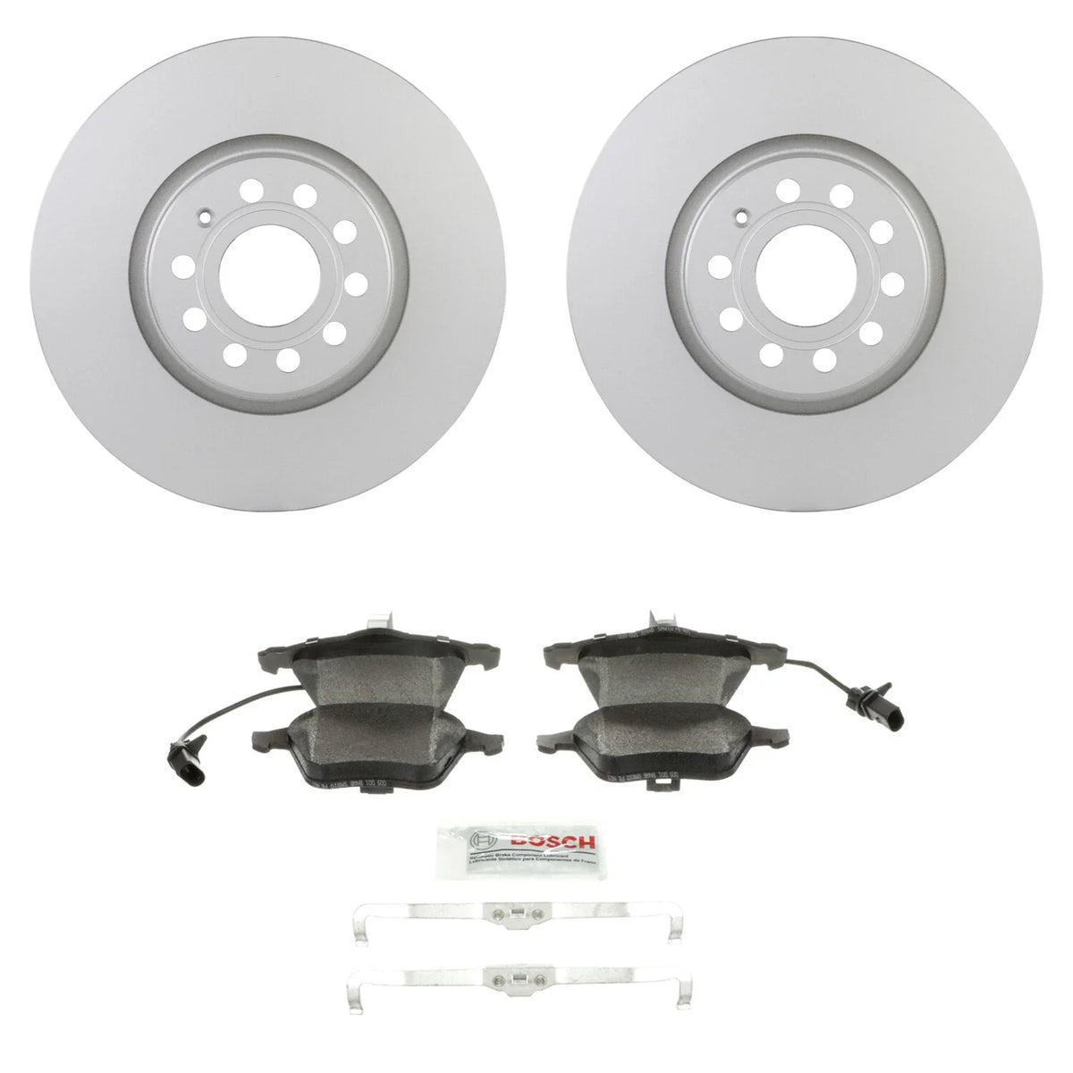 Bosch Front Rotors & Blue Semi-Met Disc Brake Pad Kit for Audi TT Quattro (CETA)