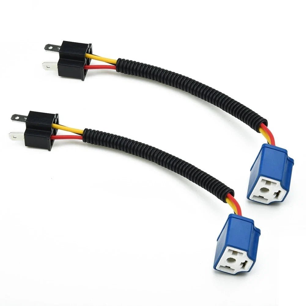 H4 Socket Connector for Motorcycle Headlight Wiring Harness (Blue/Black)