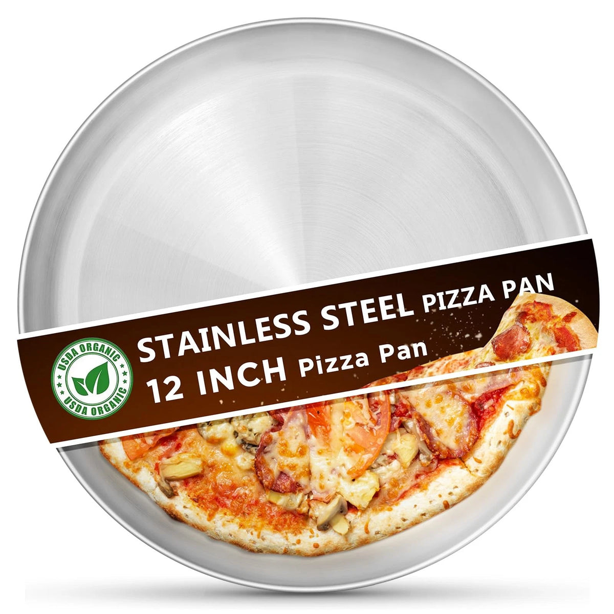 12-Inch Stainless Steel Pizza Pan for Oven