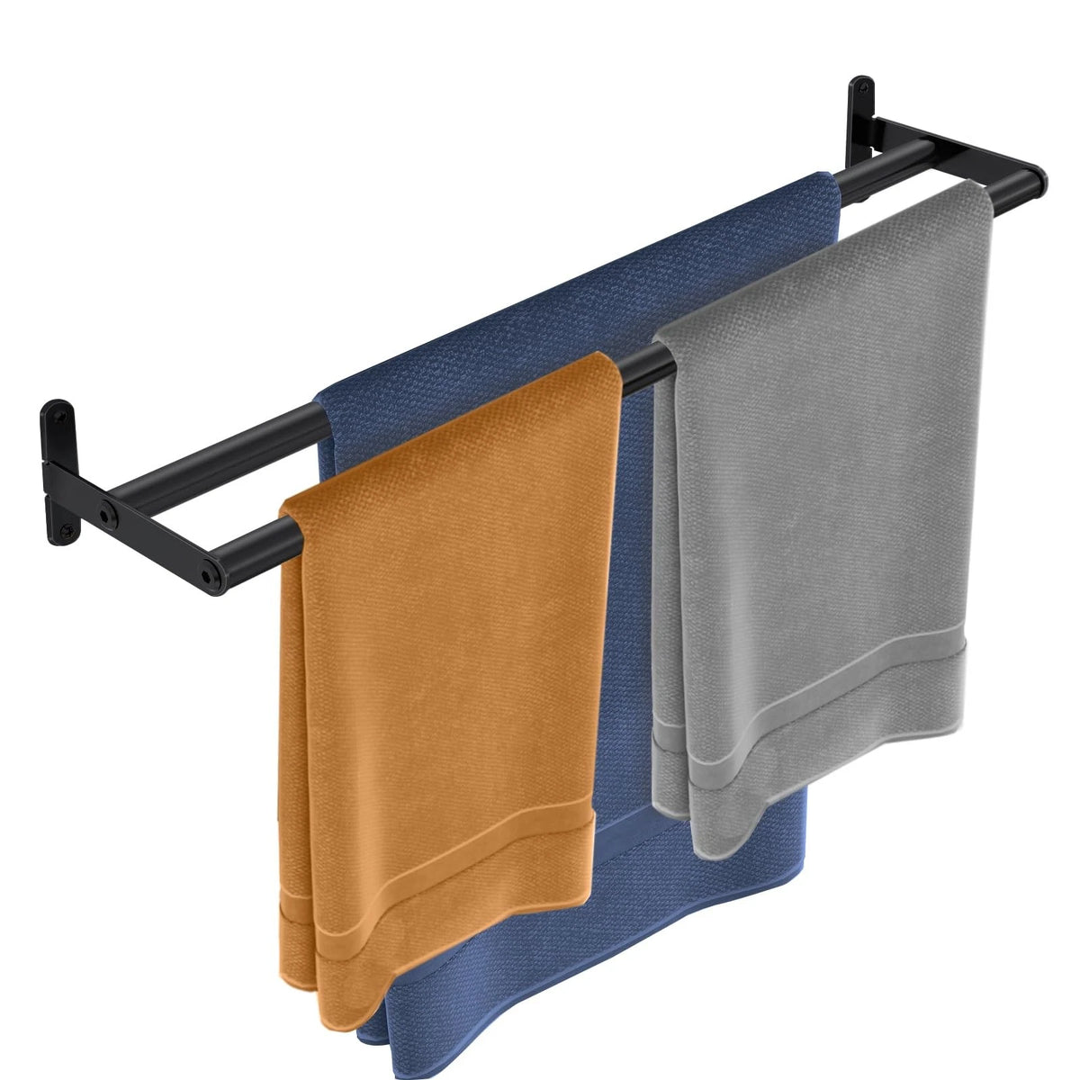 24 Inch Double Towel Bar for - Matte Black
