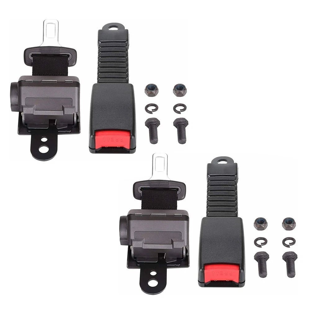 2X Retractable Seat Lap Belts for EZGO/Yamaha/Club Car (BCK99726K)