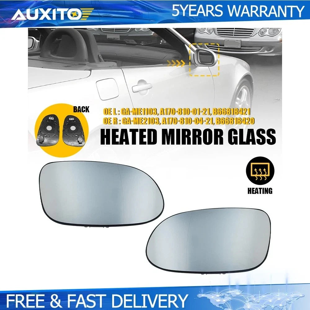 Heated Mirror Glass Replacement Left & Right for Mercedes-Benz CLK55 H (2003–2009)