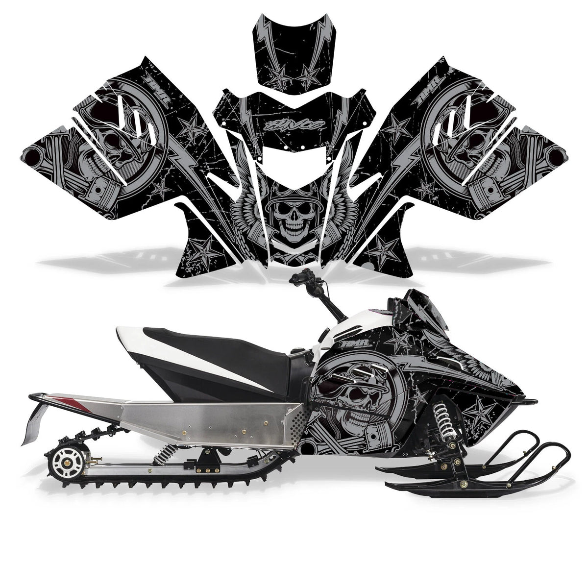 Full Graphics Kit Decal for Arctic Cat ZR200 (2018–2024) HAVOC SILVER