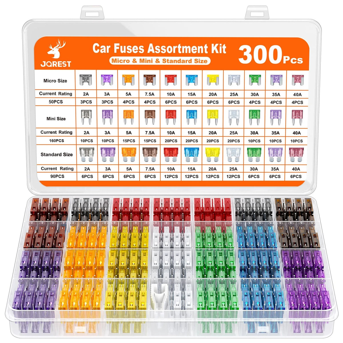 300Pcs Car Fuse Assortment Kit for Automotive
