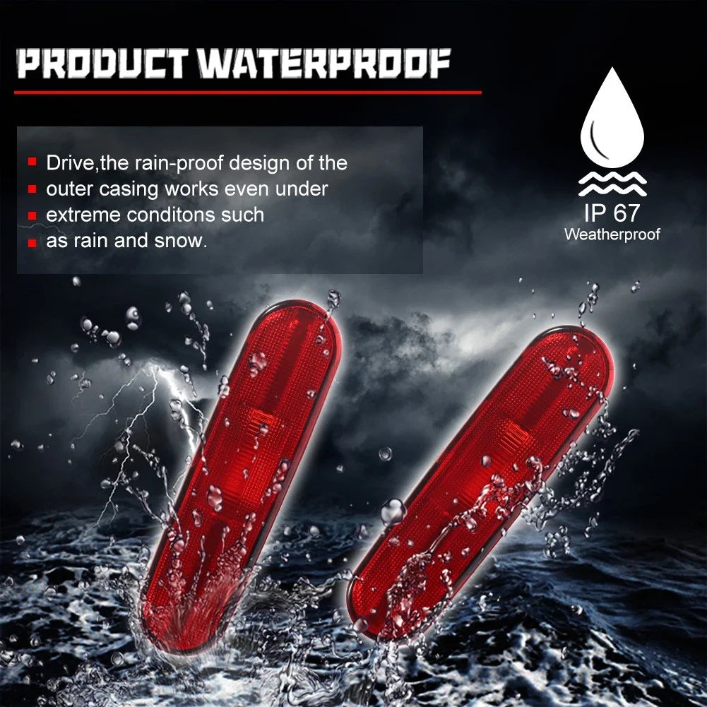 2X Red Lens Rear Bumper Side Marker Lights for Honda Civic Si (2002–2005)