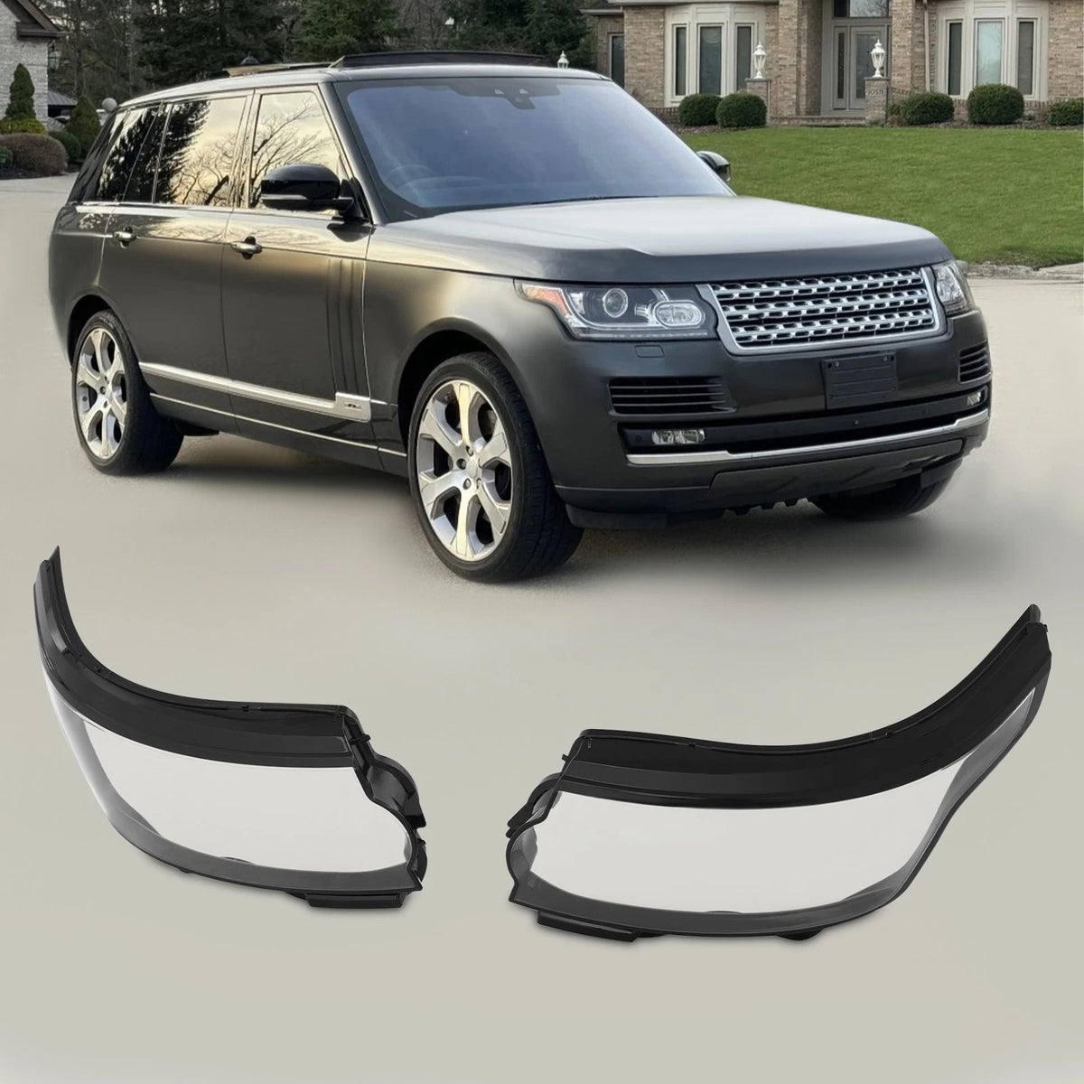 Pair of Clear Headlight Lens Covers for Land Rover Range Rover (2014–2017)