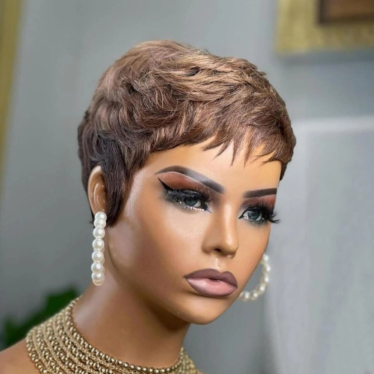 Pixie Cut Wig for Black Women (Human Hair, Short Straight)