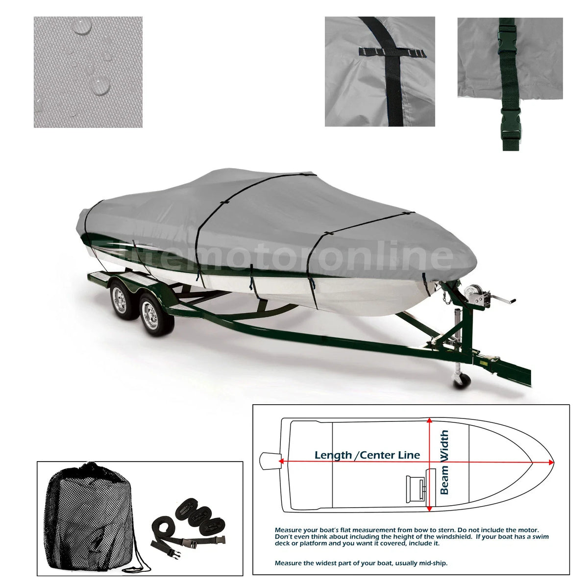 Trailerable Fishing Boat Storage Cover for Lowe ST160