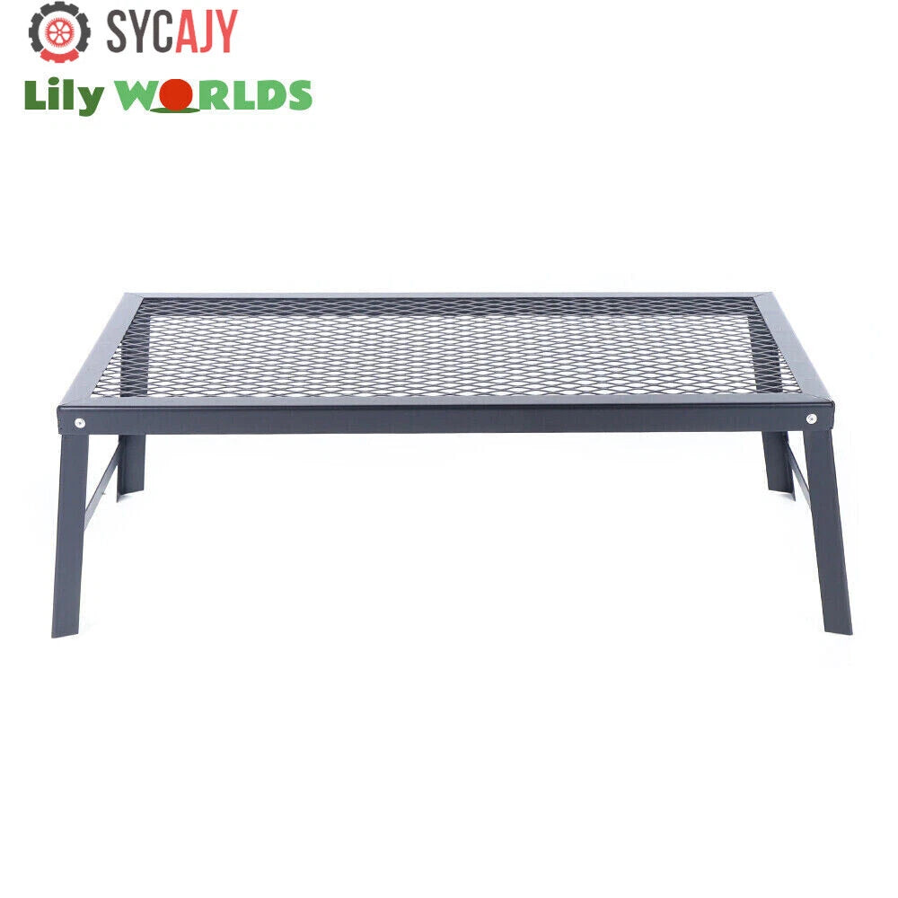 Camping Grill Fire Pit Grate for Portable Cooking Equipment (Foldable)