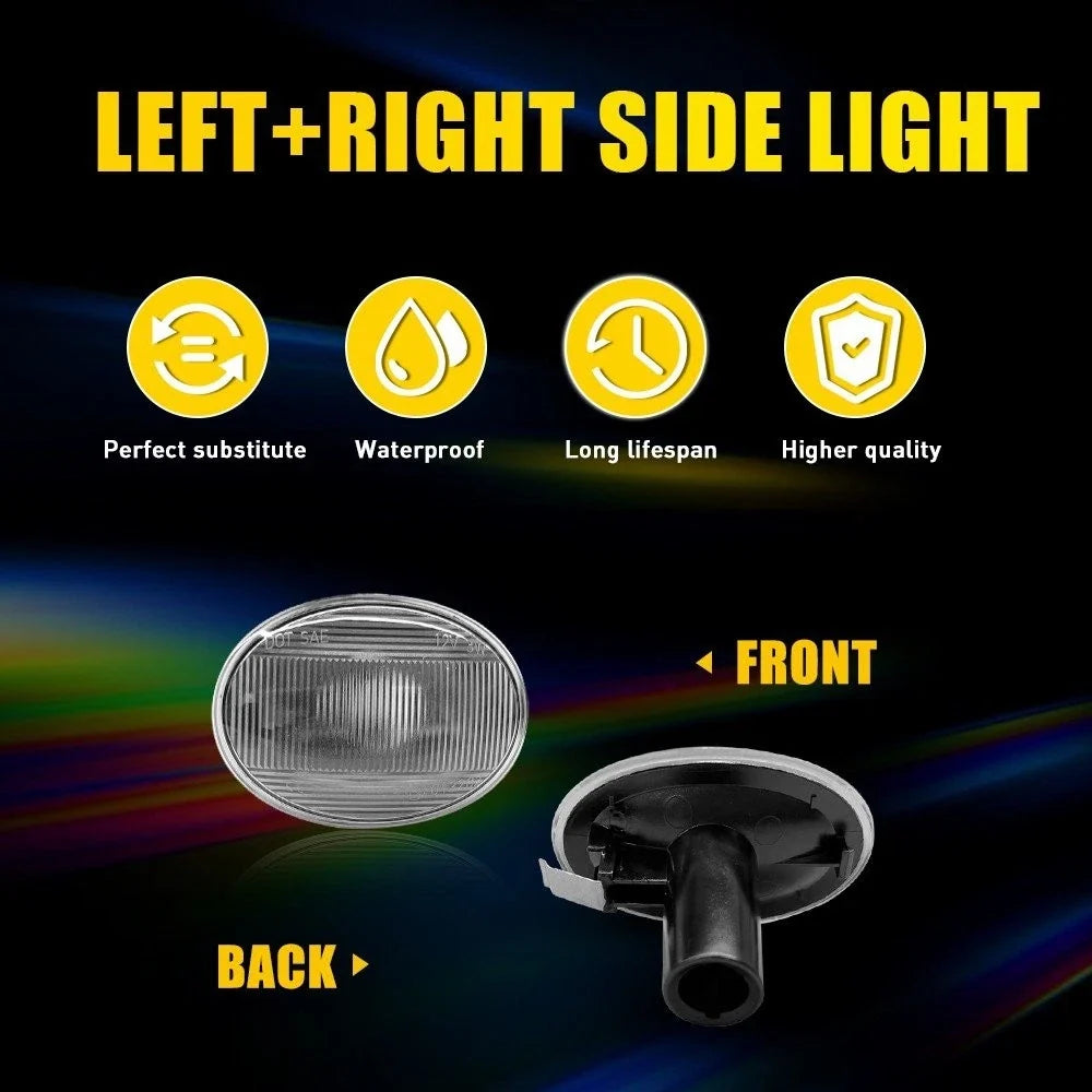 Clear Lens Side Marker Lights for Mini Cooper R55 R56 R57 R58 R59 (2007–2015)