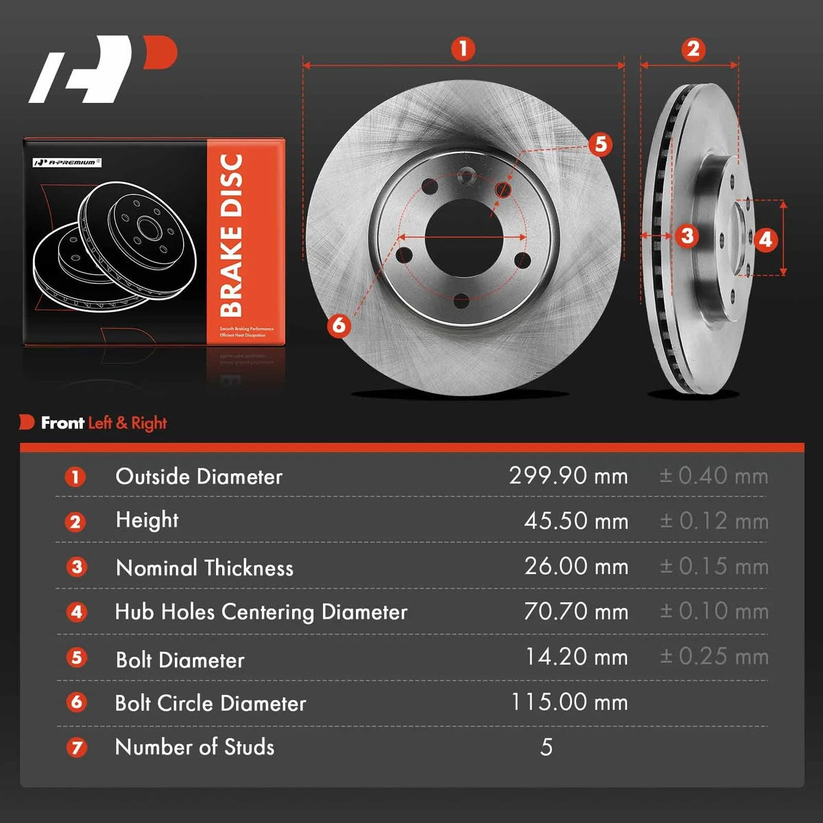 Set of 2 Front Disc Brake Rotors for Chevrolet Equinox (2018–2021)