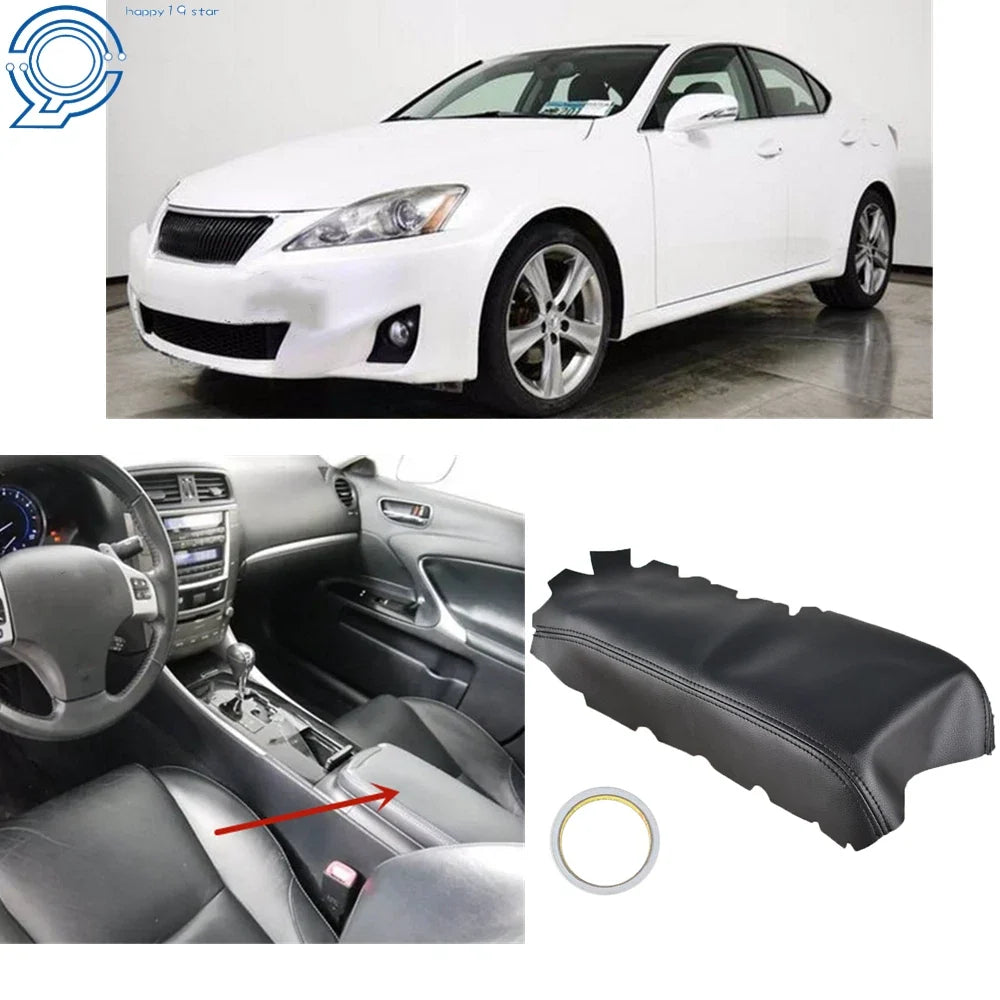 Leather Center Console Lid Armrest Cover for Lexus IS250 IS350 (2006–2013)