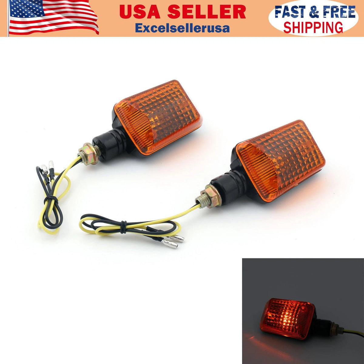 2X Turn Signal Light Lamp Blinkers for Motorcycle (TS-010-Amber)