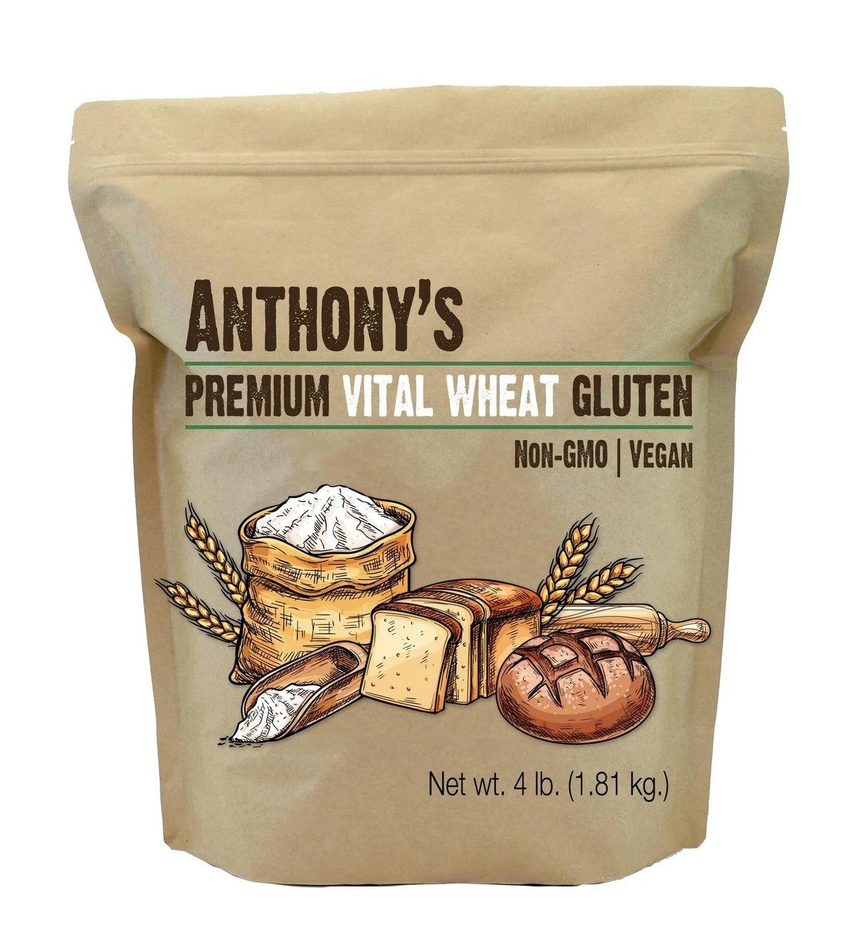 4 lb Vital Wheat Gluten for Vegan Low Carb Baking