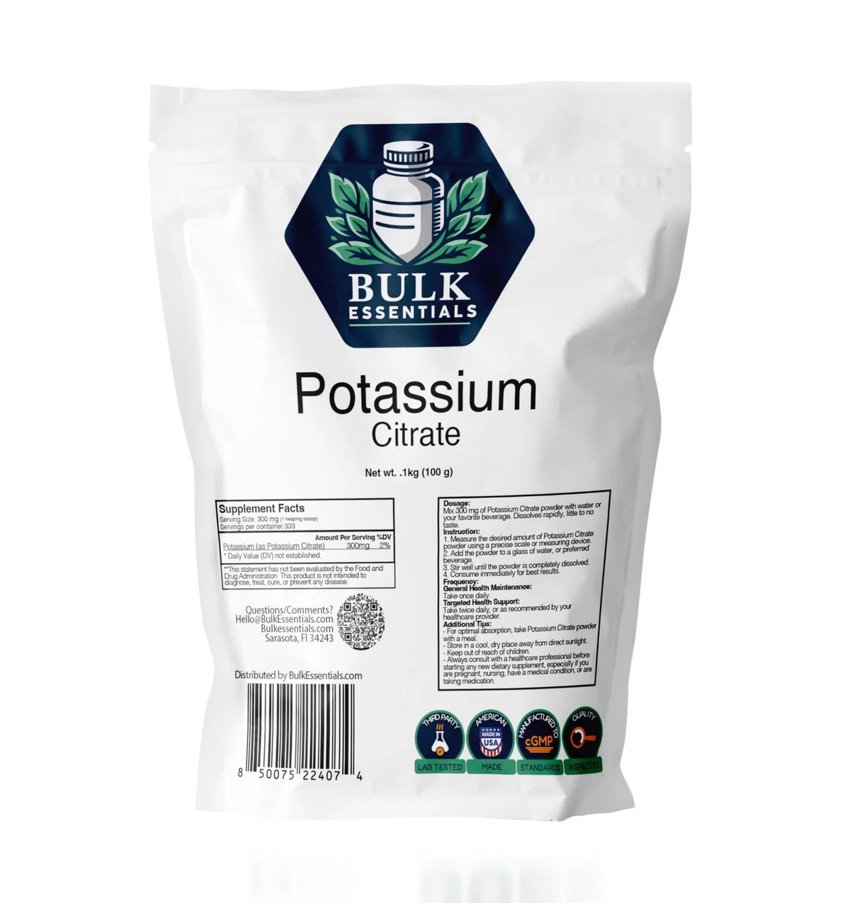 Potassium Citrate Supplement for Health (100g Pack)