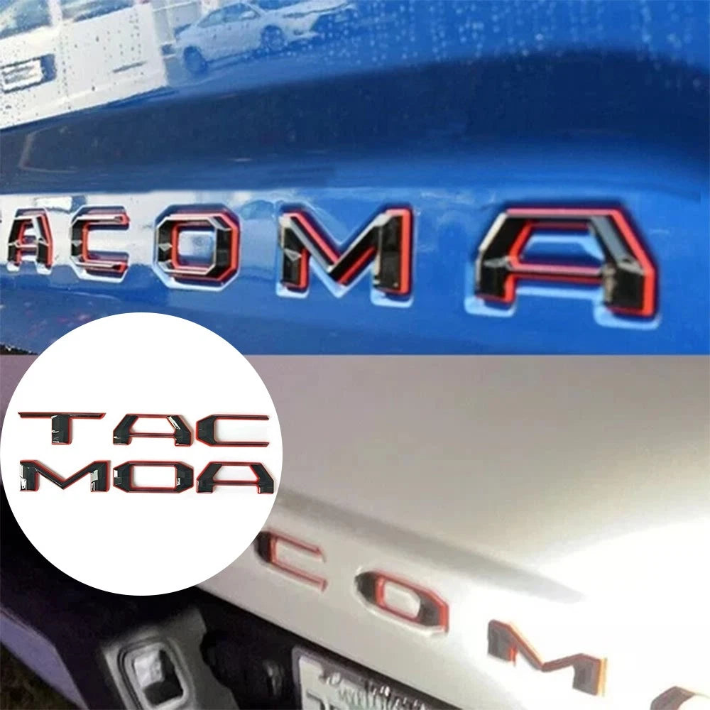 3D Letter Inserts for Tacoma (2016–2023) Black Red Emblem