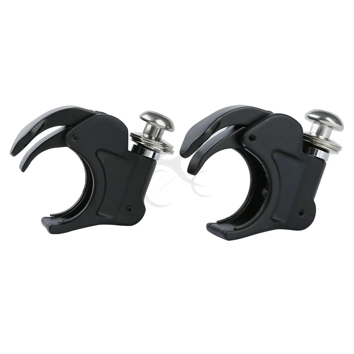 Set of 2 Black 41mm Windshield Clamps for Harley Softail FXS FXST (1988–2013)