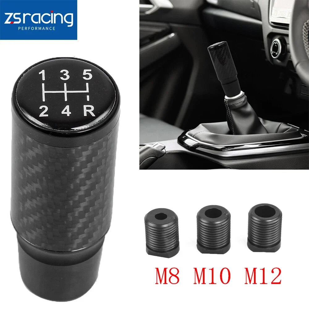 Carbon Fiber 5 Speed Manual Gear Shift Knob for Universal Applications