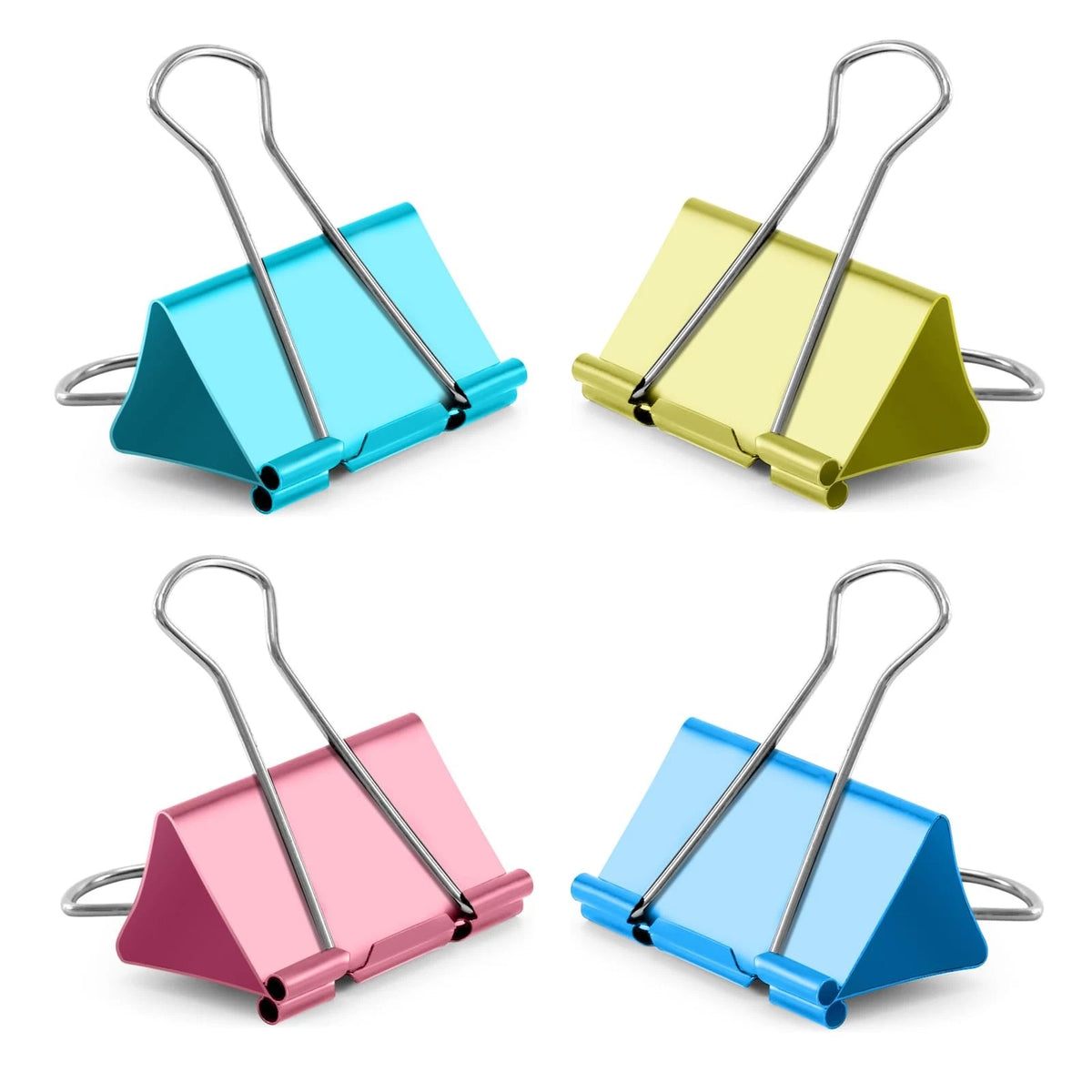 Set of 8 Extra Large Colored Jumbo Binder Clips 2.4 Inch