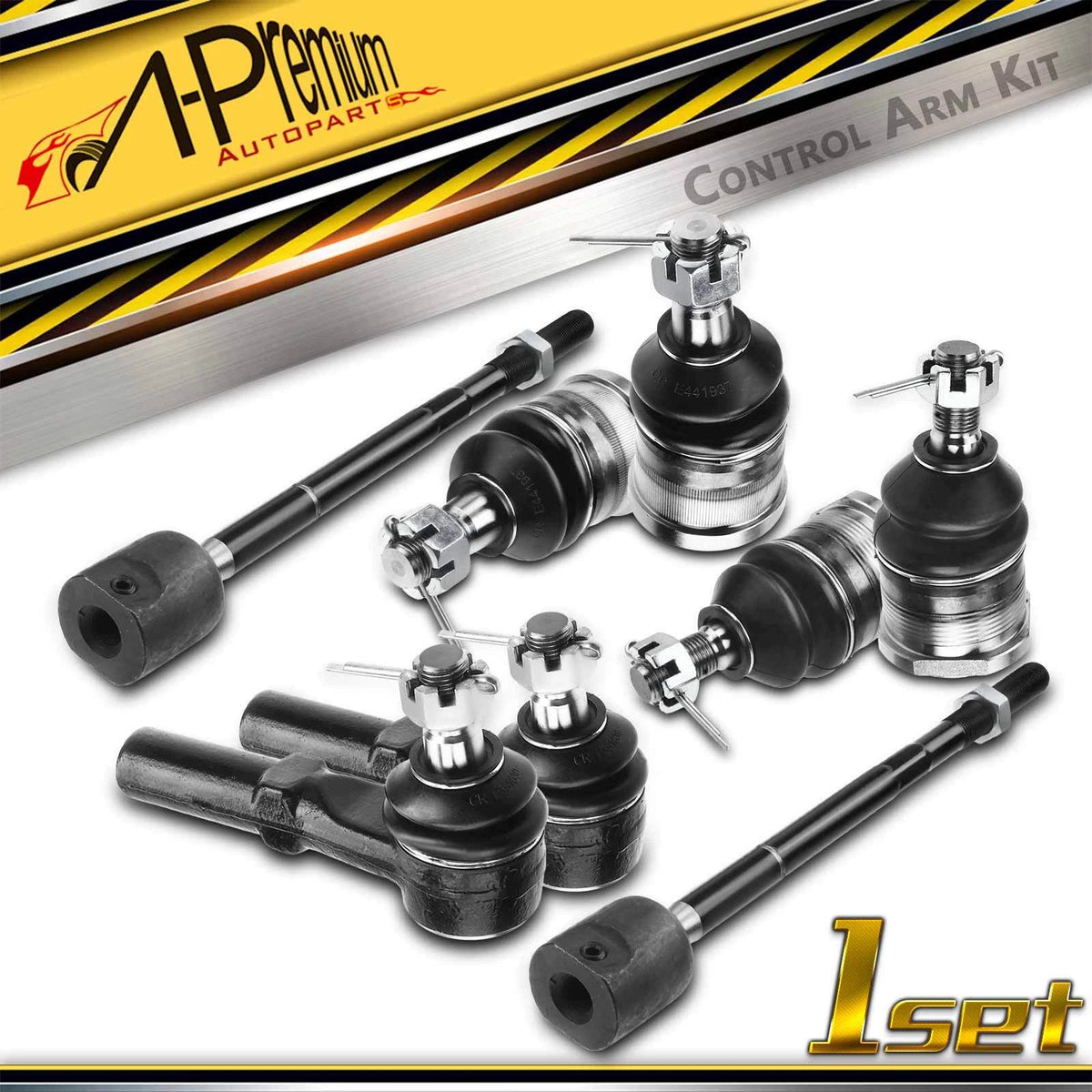 Set of 8 Front Inner & Outer Tie Rod End Ball Joints for Dodge Dakota (1991–1996) K778, K7025, EV252, ES3011RL