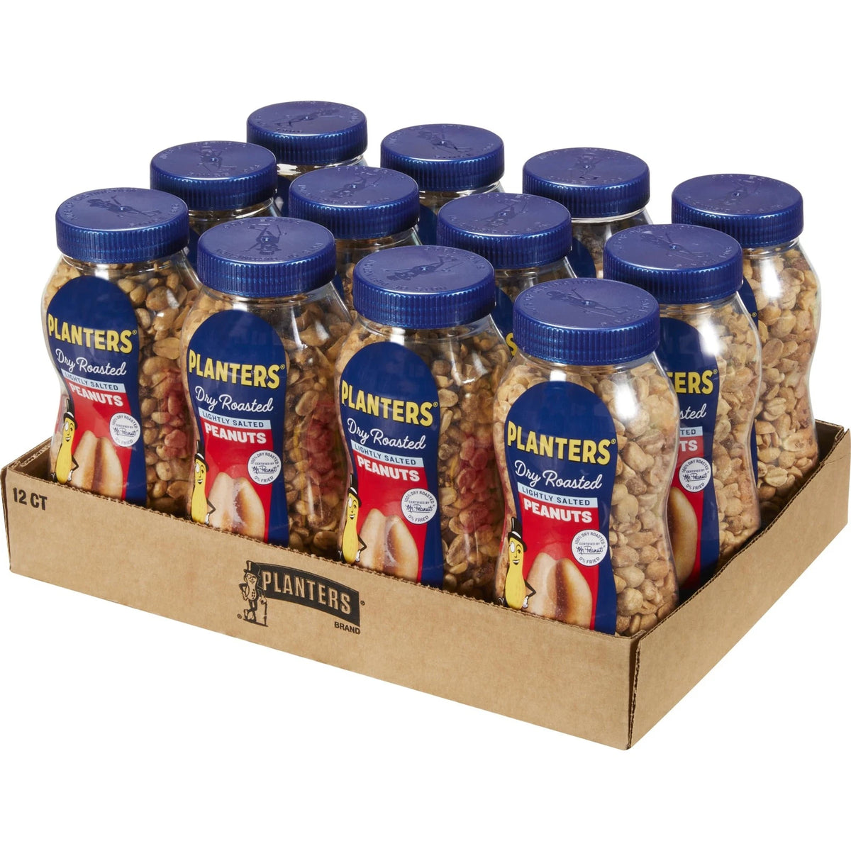 16 Ounce Dry Roasted Lightly Salted Peanuts (Pack of 12)