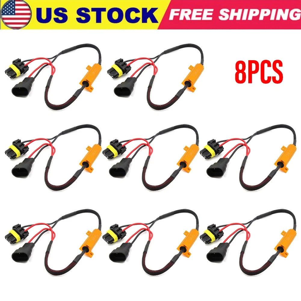 8PCS Load Resistor for Alla-9005, HIR2, 9012, 9140, 9145, 12V 37W