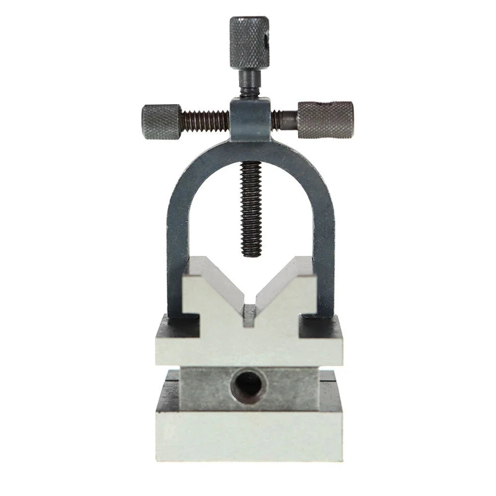 Set of 2 Hardened Steel Angle V-Blocks with Clamps 3.5" x 1.875"