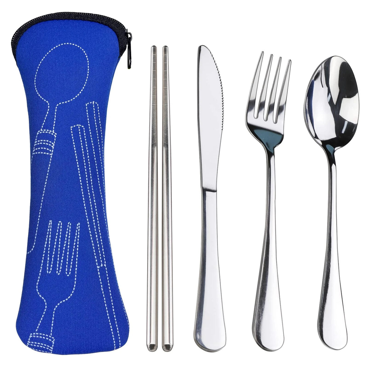 5-Piece Portable Silverware Set for Travel Camping