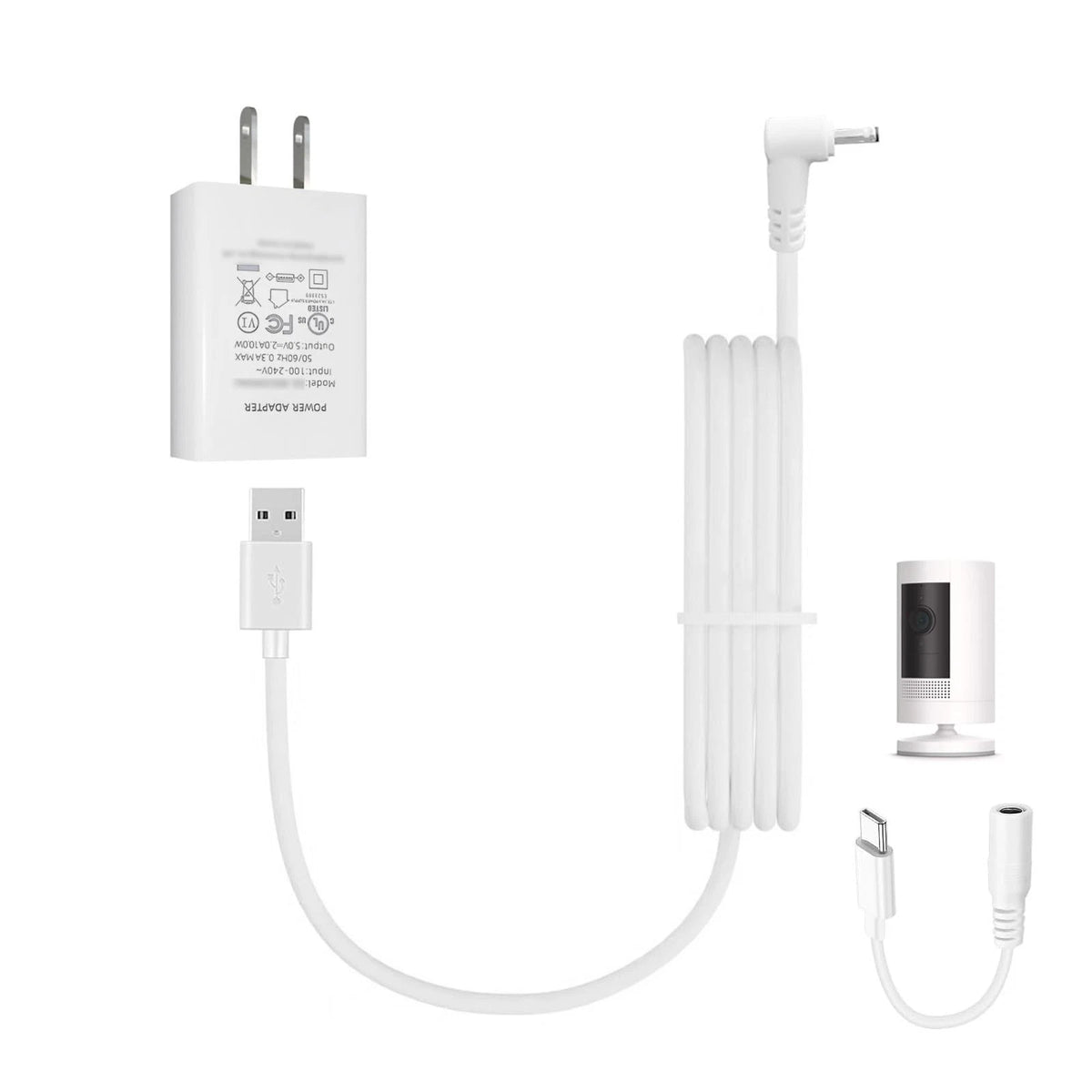 5V Power Adapter for Ring Pan Tilt Stick Up Camera (2018–2023)