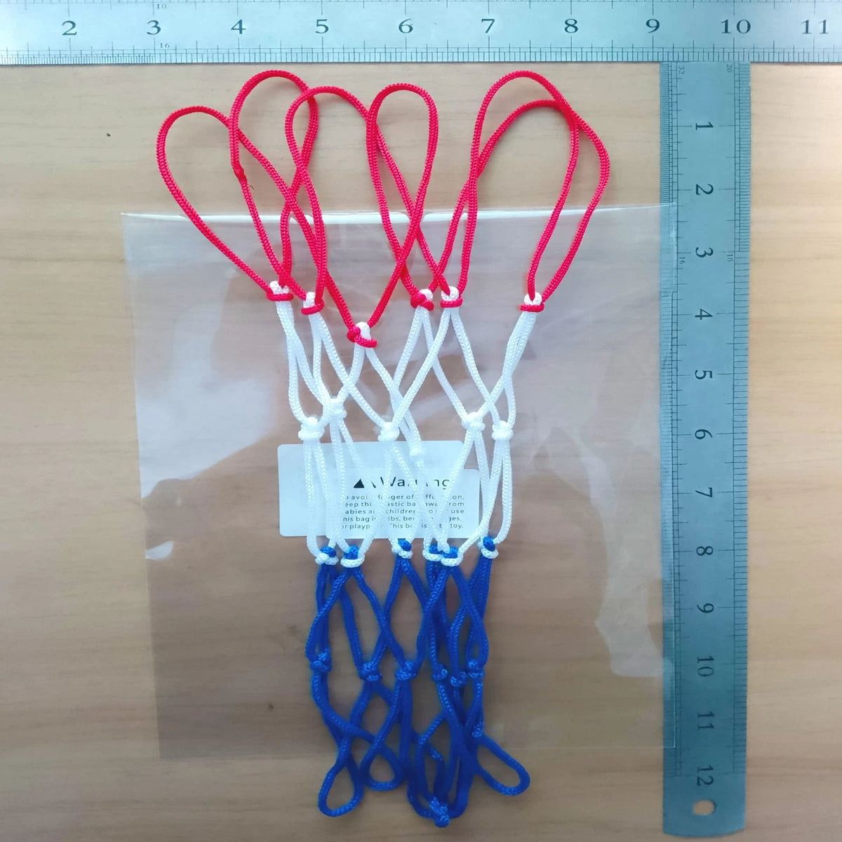 Small Replacement Net for Mini Basketball Hoop (Fits 12 Inch) - Red, White, Blue