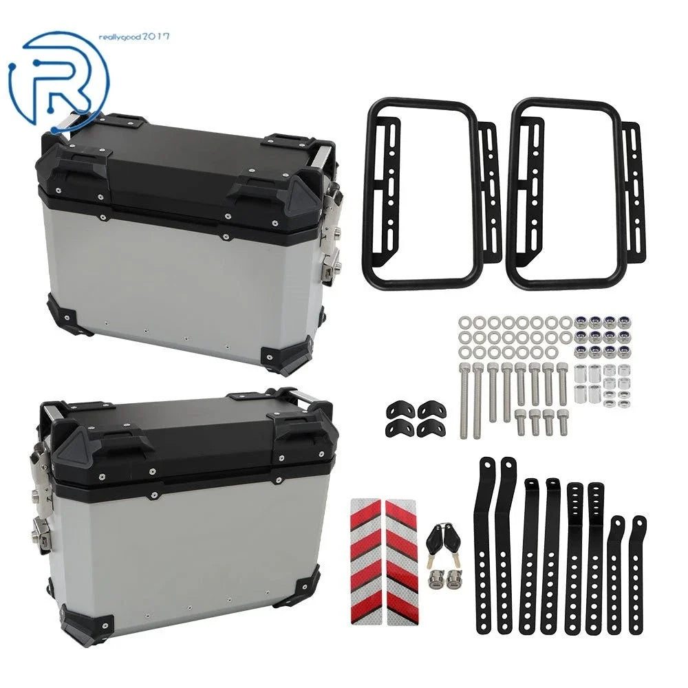 36L Hard Saddlebag Box Trunk for Motorcycle with Support Racks