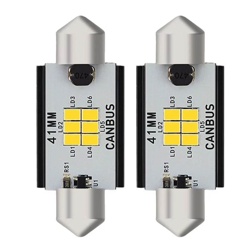 2Pcs 41MM CANBUS LED Festoon 3020 Bulbs for Car Reading Dome Light