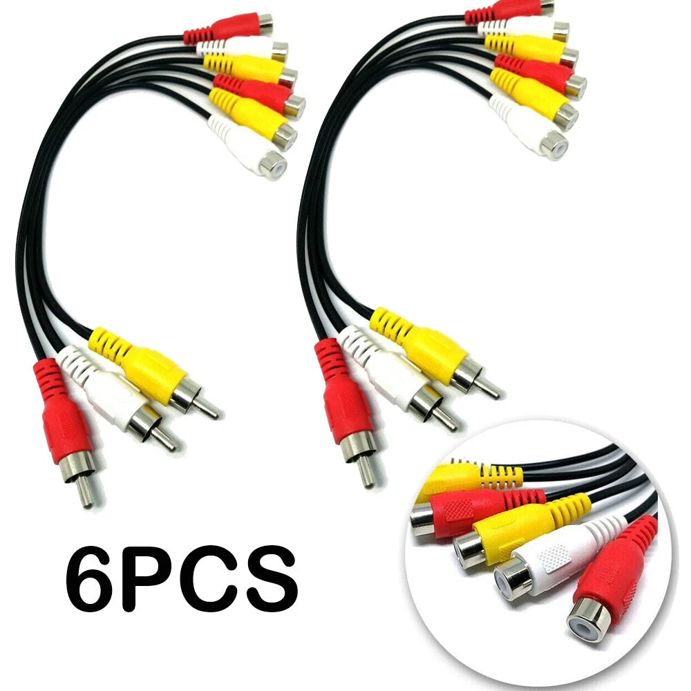 2PC RCA Male to RCA Female Splitter Cable for Audio Video Adapter