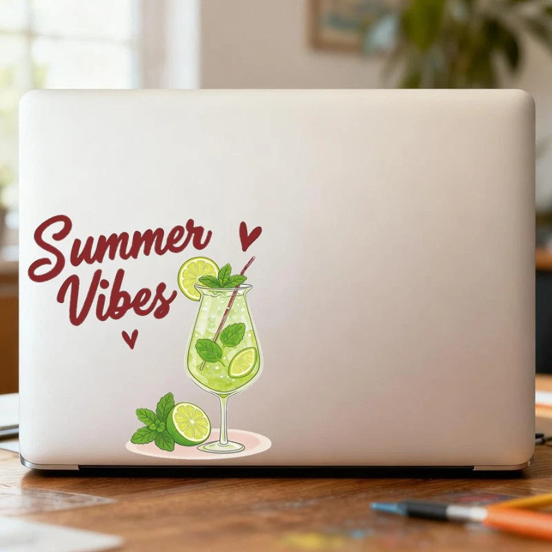 Customizable Vinyl Stickers for Car Windows - Summer Drinks Theme