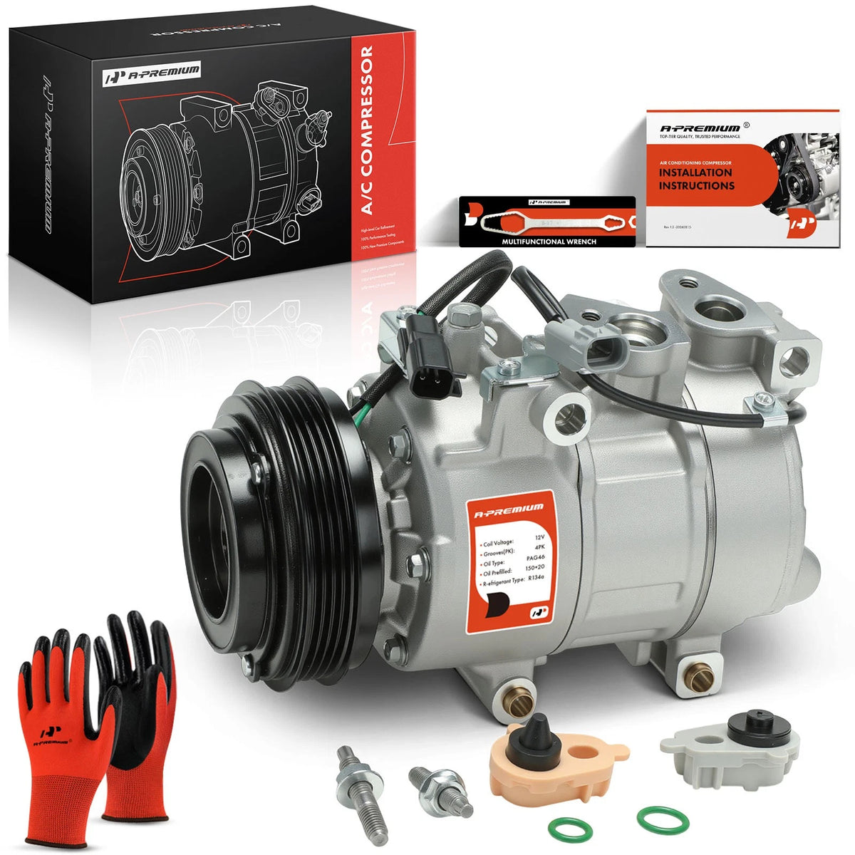 A/C Compressor with Clutch for Ford Focus (2014–2018) EV6Z19703A, 178399