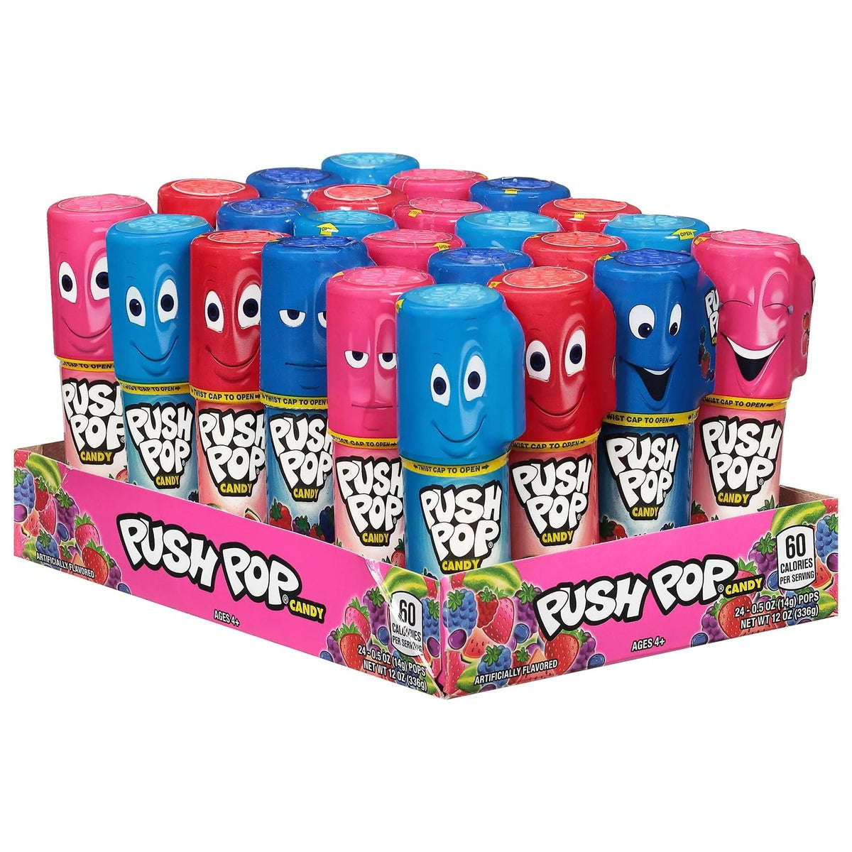 24 Count Push Pop Candy Lollipops - Individually Wrapped Variety