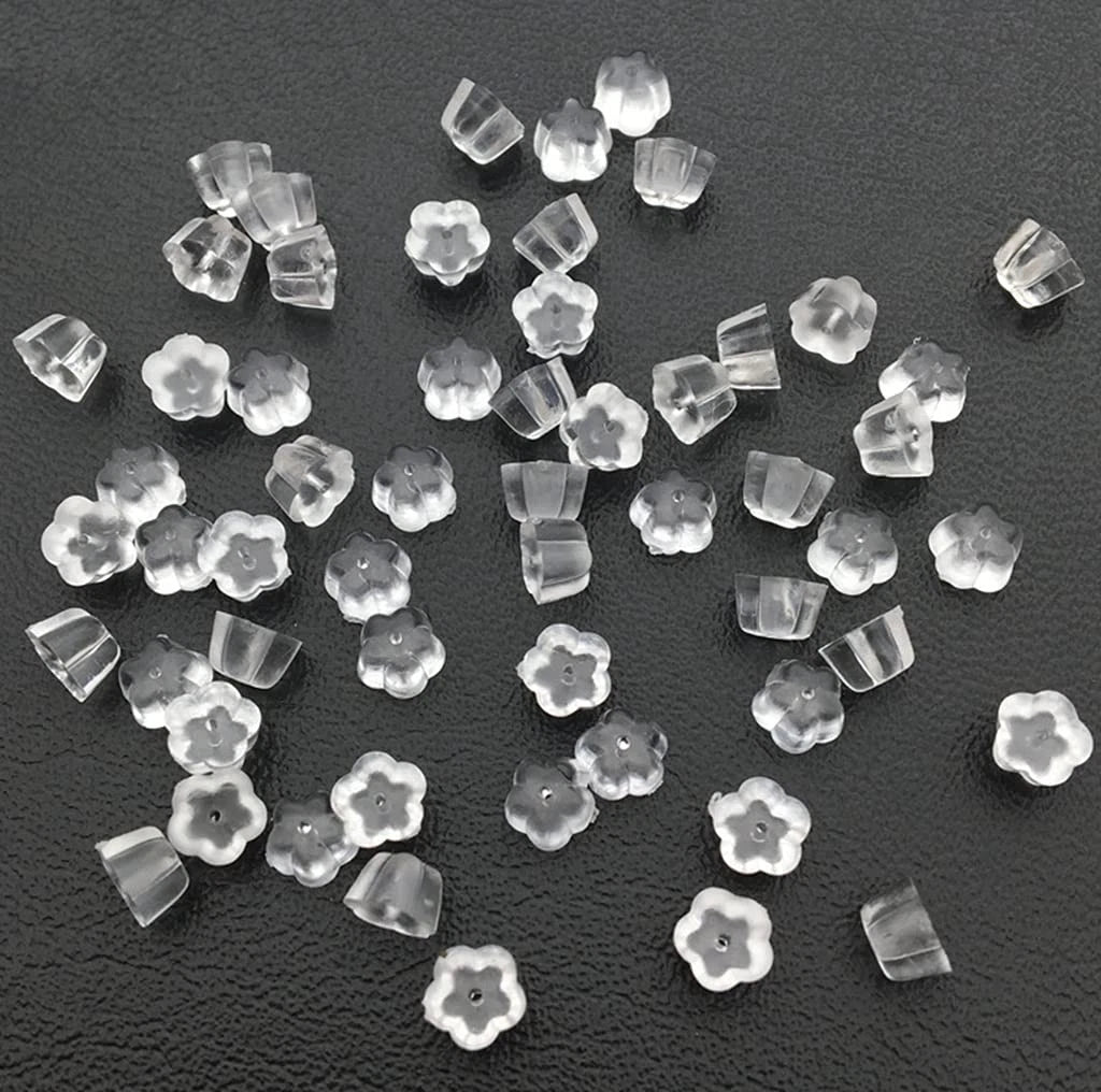 500PCS Silicone Earring Backs Soft Stoppers Clear