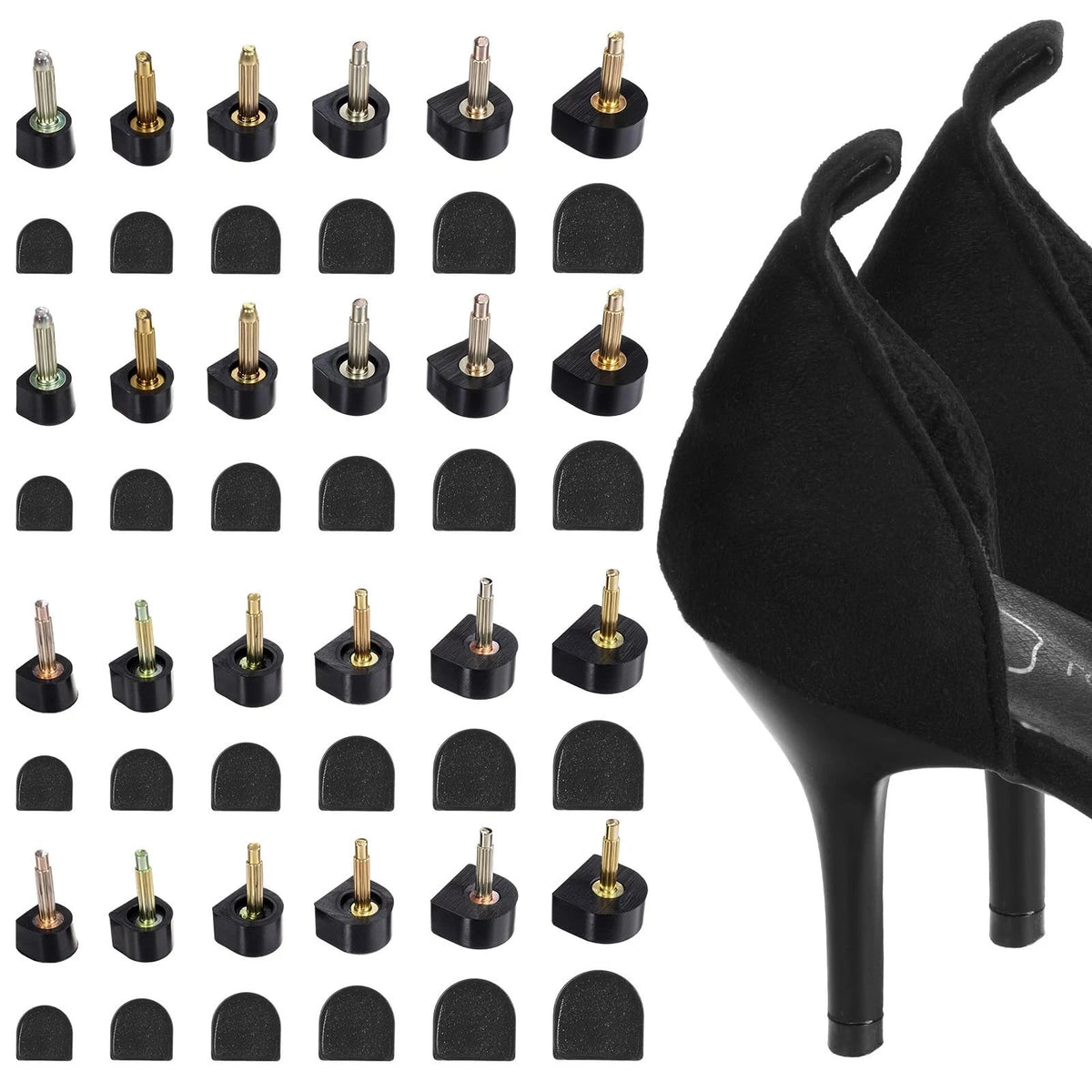 12 Pairs High Heel Tips Replacement Kit for U 10 Black